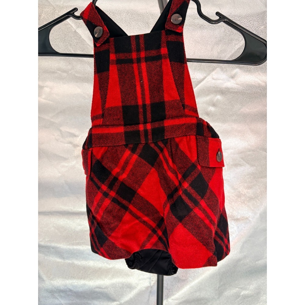 BR Baby Red/Black Tartan Plaid Romper 18-24‎ mos (P 24)
